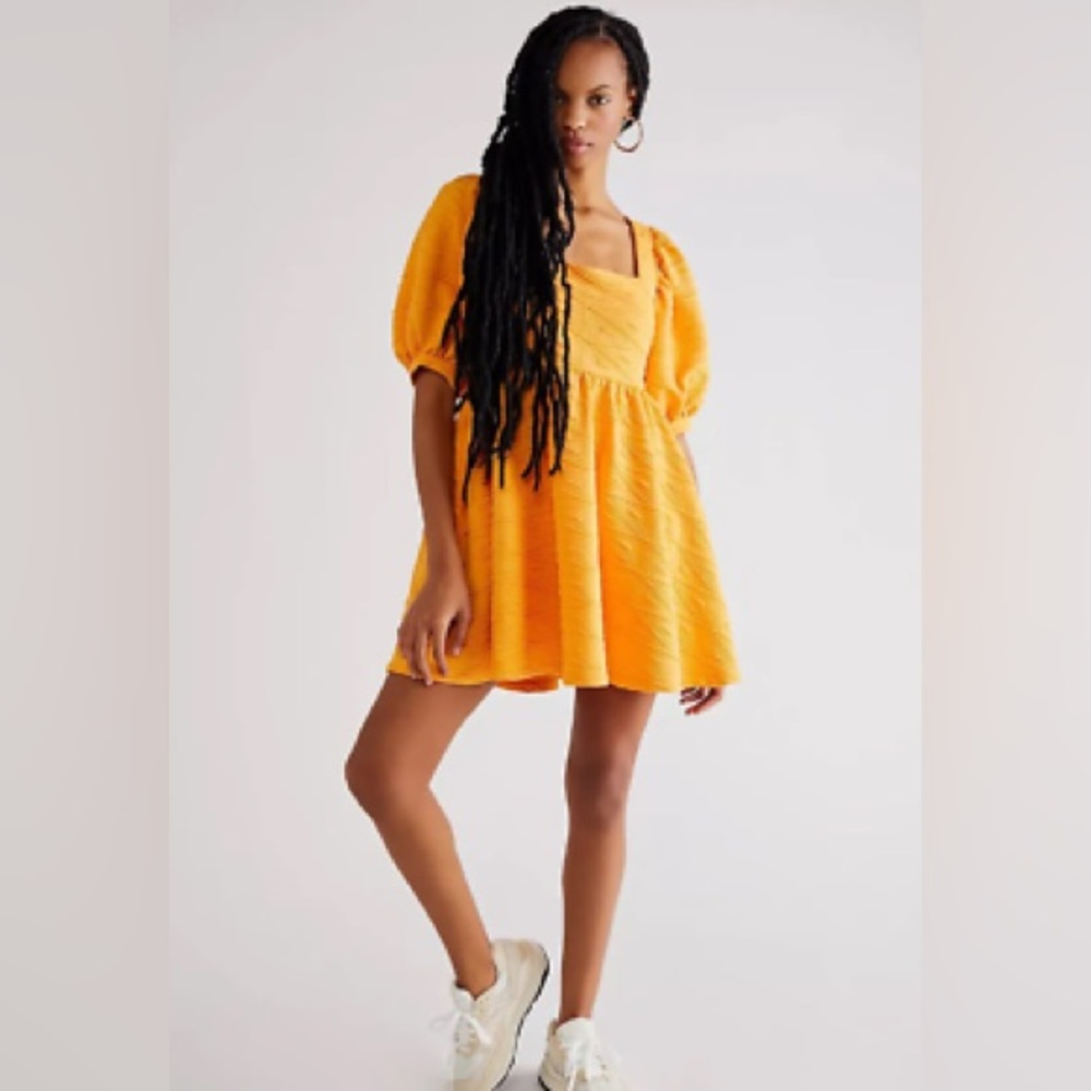Free People Movement Violet Mini Dress in Carrot Ginger Color - Size Medium